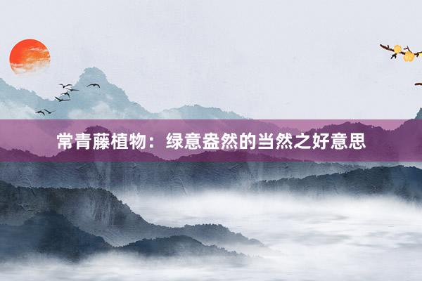 常青藤植物：绿意盎然的当然之好意思